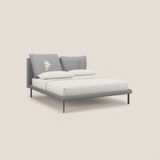 Giselle letto moderno con cuscini testata regolabili con tasche in microfibra impermeabile T11 grigio