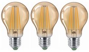 SET 3x Lampadina LED CLASIC AMBER A60 E27/9W/230V 2200K - Brilagi