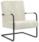 Sedia A Sbalzo Bianco Crema İn Velluto /