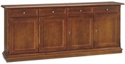 Credenza da 205 cm classica in legno noce lucido 205 x 42