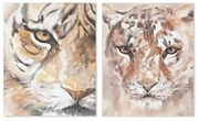 Quadro Home ESPRIT Coloniale Tigre 80 x 3,7 x 100 cm (2 Unità)