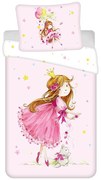 Set copripiumino e federa da bambini rosa in cotone per letto singolo 140x200 cm Fairy – Jerry Fabrics