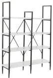 Scaffale DKD Home Decor Nero Metallo Bianco 4 Mensole Legno MDF (110 x 30 x 150 cm)