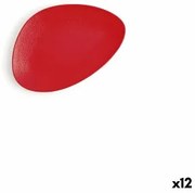 Piatto da pranzo Ariane Antracita Triangolare Rosso Ceramica Ø 21 cm (12 Unità)