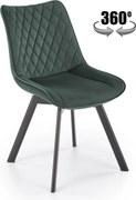 Sedia K520 verde velluto