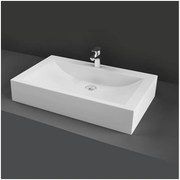 Lavabo d'Appoggio Rettangolare L65 x 42P cm Modello Scoop Bianco Rak Ceramiche