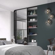 Kit anta scorrevole con binario IT-KIT-46 2 ante specchio argento L 120 x H 270 cm