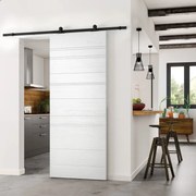 Porta scorrevole Mast Incisa in mdf bianco, L 93 x H 212 cm, con binario Retro Reversibile