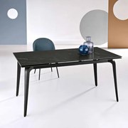 Tavolo in pietra effetto marmo Nero allungabile a 240 cm FELIX