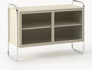 Credenza in metallo con frontale in vetro Robyn