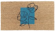 Zerbino Italo Eco 40x70 cm in Cocco Naturale con Design Floreale - Line Art