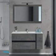 Mobile Bagno "Oxid" Sospeso da 110 Cm Ossido Grigio