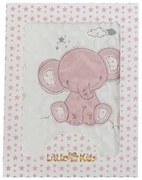 Coperta per Neonato Elefante Rosa Ricamo Double-face 100 x 75 cm