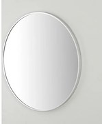Specchio bagno 80 cm con cornice argento e installazione a parete
