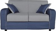Divano sfoderabile 2 posti 146 cm PARIGI bicolore GRIGIO e BLU