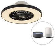 Ventilatore da soffitto intelligente nero con effetto stella dimmerabile - Climo