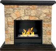 Camino a bioetanolo da terra Belluno effetto pietra L105xP38xH100 cm