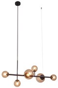Lampada a sospensione Hotel Chic bronzo scuro con vetro bronzo 6 luci - Monaco