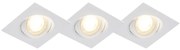 Set di 3 faretti da incasso bianchi con LED dimmerabile a 3 livelli - Miu