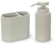 Set accessori bagno 2 pezzi in poliresina crema Marica