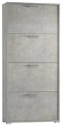 Scarpiera Puzzle 4 ante doppia profondità L 67 x H 147 x P 28 cm 24 paia, grigio