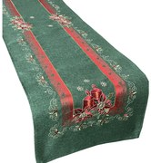 Stola verde Natale con ricamo Larghezza: 40 cm | Lunghezza: 220 cm