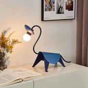 Lampada da tavolo Lucande Idalina, Dino, blu, acciaio, 44 cm