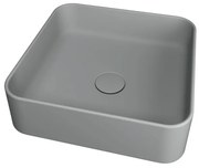 Lavabo da appoggio Smash OLYMPIA CERAMICA quadrato in ceramica L 40 x H 14 x P 20 cm grigio opaco piletta non inclusa