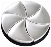 Set di 6 ciotole TORO con vassoio, in ceramica e legno