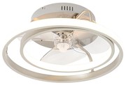 Ventilatore da soffitto in acciaio 46,5 cm con LED e telecomando - Kees