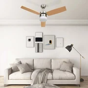 Ventilatore Soffitto Luce E Telecomando 108cm Marrone Chiaro /