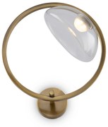 Applique Da Parete Moderno Lunare Metallo Ottone Vetro Led 5W