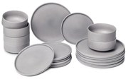 Set di piatti grigi in gres 18 pz Malia - Bonami Selection