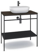 Mobile bagno da terra con lavabo L 80 x H 92 x P 45.5 cm nero per vasca centrale Outline
