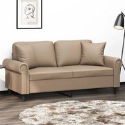 Divano A 2 Posti Con Cuscini Cappuccino 140 Cm İn Similpelle /