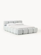 Letto imbottito in bouclé con contenitore Tayla
