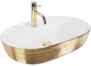 Lavabo da appoggio Rea Aura 61 White Gold Brush