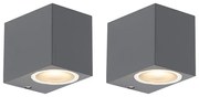 Set di 2 applique moderne grigio scuro IP44 - Baleno