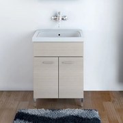 Mobile Lavatoio Larice 60x50 cm con vasca in Ceramica e strofinatoio integrato