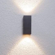 Lucande Applique da esterni LED Tavi, altezza 15 cm, nero