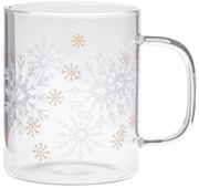 Tazza in vetro a tema natalizio 410 ml Frosty Flakes – Dakls
