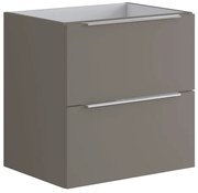 Mobile da bagno sotto lavabo Brera grigio opaco L 59.5 x H 60 x P 45.5 cm 2 cassetti, lavabo non incluso