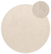 Tappeto rotondo colore naturale chiaro in lana tessuto a mano ø 120 cm Eleni Natural White – Hanse Home