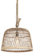 Lampada a sospensione rustica intelligente in rattan con lampadina WiFi G125 - Calamus