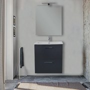 Mobile bagno 60 cm Vitra Antracite con specchio e lampada Led