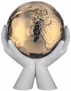 Bongelli preziosi statua moderna scultura mani mondo collezione Globe cm 12 x 13 ORO