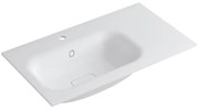 Lavabo integrale a sinistra rettangolare L 80.5 x H 15 x P 46 cm in resina bianco