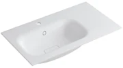 Lavabo integrale rettangolare vasca a sinistra L 80.5 x H 15 x P 46 cm in resina bianco