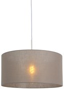 Lampada a sospensione bianca paralume tortora 50 cm - COMBI 1