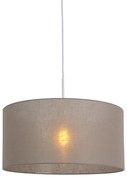 Lampada a sospensione rustica bianca con paralume tortora 50 cm - Combi 1